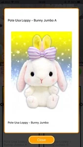 pote usa loppy ribbon bow jumbo bunny a white purple amuse sanx sanrio rabbit - Bild 1 von 2