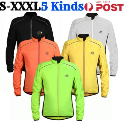 Men Windproof Cycling Clothes Long Sleeve Zipper Jacket Boy Jersey MTB Bike Coat - Image 1 of 4