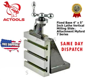 Lathe Vertical Milling Slide Fixed Base 4" x 5" Inch 100 x 125MM ACTOOLS USA - Picture 1 of 13
