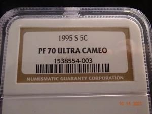 1995-S Jefferson Nickel NGC PF70 Ultra Cameo - Brown Label - Picture 1 of 7