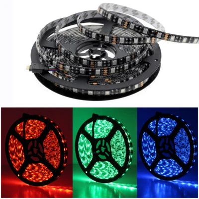 LED Strip 5050 Black PCB DC12V Flexible LED Light 60 LED/m 5m/lot RGB LED Strip.
