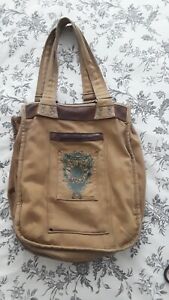 Vintage OAKLEY MILITARY/ UTILITY TOTE BAG Tan/Leather Acc 5 Divided Compartments