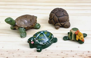 Lote 4 Figuras Tortuga Vintage Varía Materiales - Imagen 1 de 16