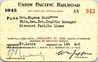 1945 Union Pacific Railroad Employee Spouse Pass Mock