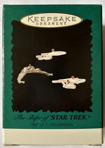 Hallmark Keepsake 1995 The Ships of Star Trek adorno de colección 3 piezas Juego Raro - Imagen 1 de 6