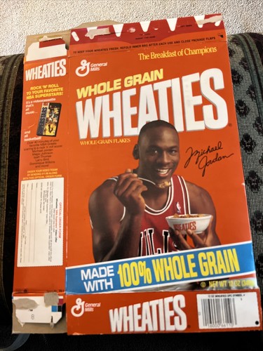 Wheaties 1989 Michael Jordan scatola vuota piatta