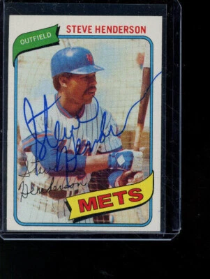 1980 Topps #299 Steve Henderson Mets Signed Auto  - Image 1 of 2