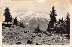 Postkarte FRANKREICH: RPPC Chamonix, Juli 1945 Nachricht vom amerikanischen GI - Bild 1 von 2