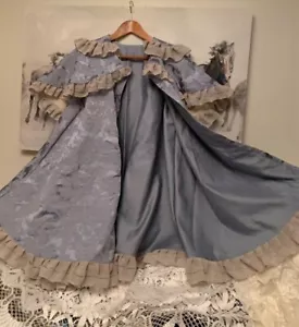 girls size 8 blue ruffled princess cloak, handmade - Picture 1 of 4