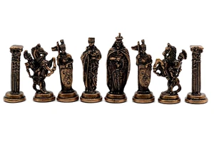 Handmade Metal Chess Pieces, British Chess Pieces, Copper Metal Chess Pieces - Picture 1 of 13