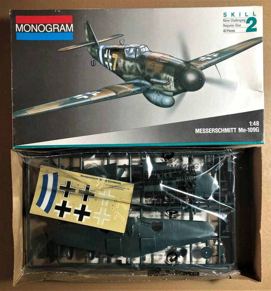 MONOGRAM 5225 - MESSERCHMITT Me-109G (box grigio) - 1/48 PLASTIC KIT - Immagine 1 di 1