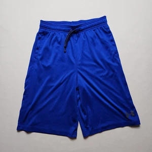 Under Armour Heat Gear Shorts Boys Size Large Blue Drawstring Pockets I3 - Picture 1 of 11