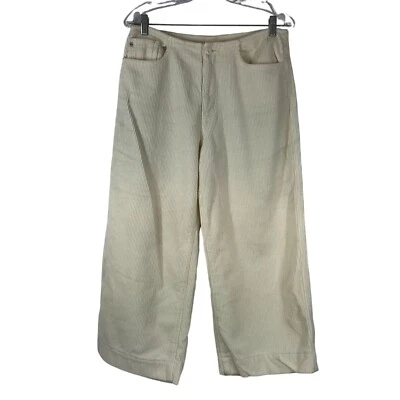 PANTALONES CAPRI ADRIANO GOLDSCHMIED - MUJER 29R CREMA PANA PIERNA ANCHA 100% ALGODÓN Foto 1 de 4