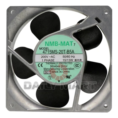 New In Box NMB-MAT 4715MS-20T-B5A Axial Cooling Fan AC 200V 15/13W 120*120*38mm