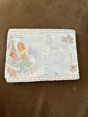 45 Invitaciones de Bautizo Con Sobre (Invitaciones de Bautizo al Bautismo Español) $20 Foto 1 de 4