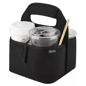 Reusable Insulated Coffee Cup Carrier, Portable Drink Holder with Handle Orga... - Picture 1 of 7