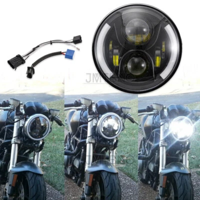 7 inch Round LED Headlight For Ducati Monster 1000 900 800 750 695 600 620 S4R - Image 1 of 4