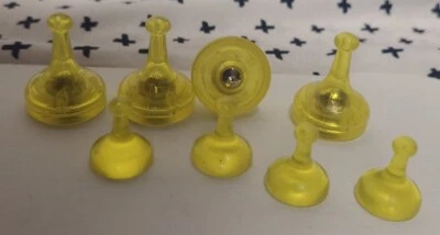 2008 SORRY! Sliders - 4 Yellow Roller Pawns & 4 Scoring Pawns REPLACEMENT PARTS  - Image 1 of 2