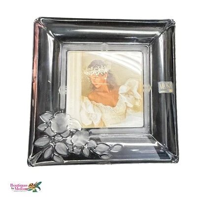 Mikasa Rosemont Vintage Crystal Picture Frame 8.5" Square Germany NIB Wedding - Image 1 of 4