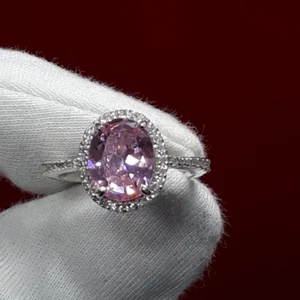 padparadscha sapphire ring Anniversary Engagement Birthday Gift For Her - Picture 1 of 12