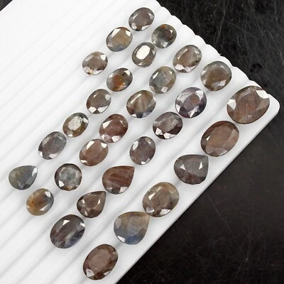 293.20 Ct/30 Pc Natural Untreated Brown Blue Sapphire Mix Cut 12-20mm Loose Gems - Image 1 of 4