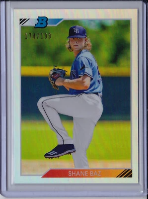Shane Baz 2020 Bowman Heritage Refractor #'d /199 Chrome Tampa Bay Rays - Image 1 of 2