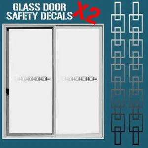 GLASS DOOR HAZARD PROTECTION DECAL STICKER SET SAFETY GLASS DOOR STICKERS DECALS - Bild 1 von 2