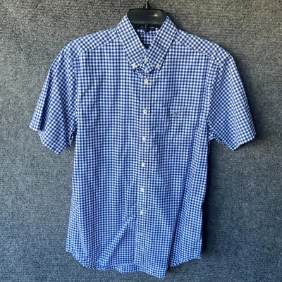 Gant Shirt Mens Medium Blue White Button Up Short Sleeve USA Gingham 39/40 - Image 1 of 4