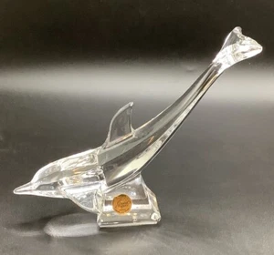 Cristal d'Arques, Garanti Genuine Lead Crystal Clear Dolphin France 24% EUC - Picture 1 of 12