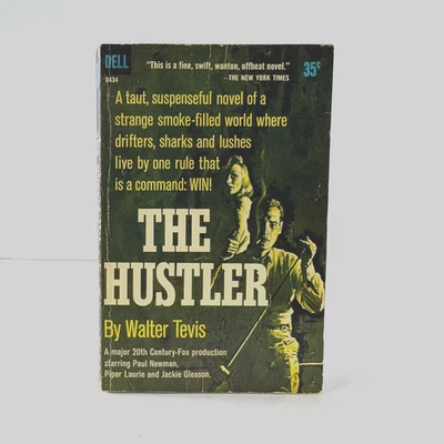 THE HUSTLER by Walter Tevis - 1961 DELL 1st printing, Movie Tie-In, Paul Newman - Image 1 of 4