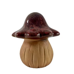 Drip Glaze Pottery Terra Cotta Mushroom Sculpture Fairy Garden Decor Ceramic Art - Picture 1 of 14