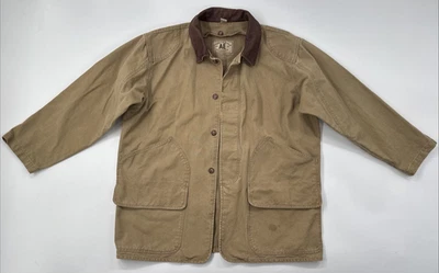 American Eagle мужской Chore амбара пальто холст кожаный воротник желтовато-коричневый кнопка средний - Изображение 1 из 4