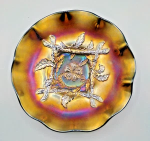 Dugan 9" LOW RUFFLED APPLE BLOSSOM TWIGS BOWL WITH SMOOTH EDGE in Amethyst - Picture 1 of 7