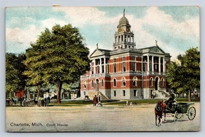 Postkarte MI Charlotte Michigan Eaton County Courthouse um 1908 O30 - Bild 1 von 3