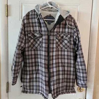 Chaqueta a Cuadros NorthCrest Clásica Para Hombre Franela Sherpa Talla Mediana 38/40 De Colección Foto 1 de 4