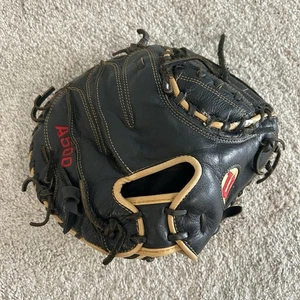 Wilson A500 32" Baseball Catcher's Mitt Youth A05RB21CM RHT Leather Glove Used - Picture 1 of 22