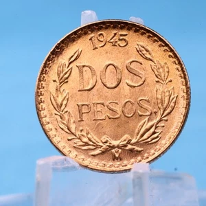 Mexico 2 Pesos 1945 (2.) * 1,66 Gramm 900 Gold * vz - Foto 1 di 2