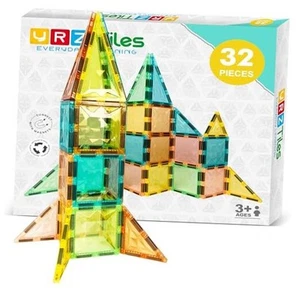 STEM Magnetic Building Tiles and Blocks Playboard Toy, Ages 3+ (032 Pieces) - Picture 1 of 7