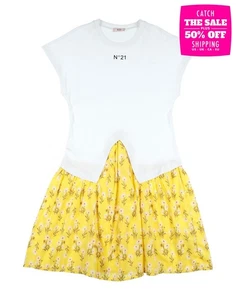 RRP€185 N 21 T-Shirt Dress Size 12Y White Floral - Picture 1 of 5