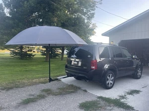 Sport-Brella Tailgate Umbrella Sun Shade-Gray for Tow Hitch SUV Truck RV - Picture 1 of 3
