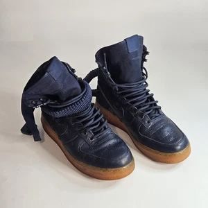 Nike Special Air Force Hombres 8.5 Azul Marino Cuero Parte Superior Alta Suela de Goma  - Imagen 1 de 5