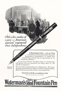 1925 Watermans Ideal Füllfederhalter: American Patriots Vintage Print Ad - Bild 1 von 1