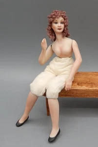 Vintage OOAK Porcelain Victorian Woman Doll Dollhouse Miniature 1:12 - Imagen 1 de 14