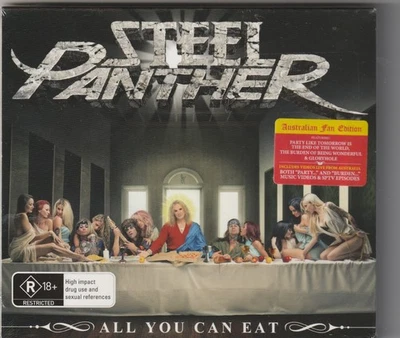 STEEL PANTHER “All You Can Eat” NEW and SEALED Glam/Hair Metal CD/DVD Set! Foto 1 de 2