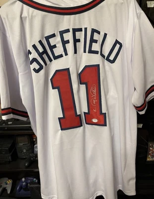 MLB LEGEND Gary Sheffield Signed Atlanta Braves Custom Jersey - PSA Witness COA - Image 1 of 4