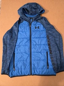 Under Armour Boys Hooded Hybrid Jacket Color Blue Size Youth Medium - Picture 1 of 4