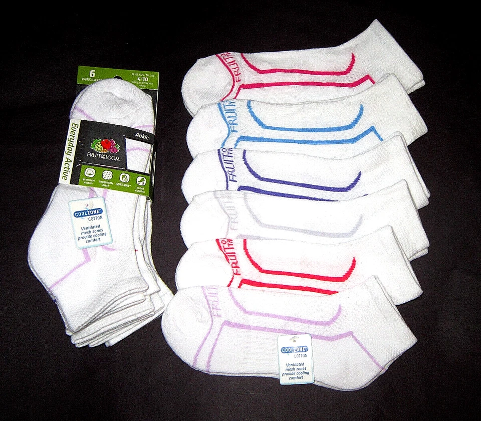 6 pares de calcetines acolchados confort activo para mujer Fruit of the Loom 4-10 Foto 1 de 4