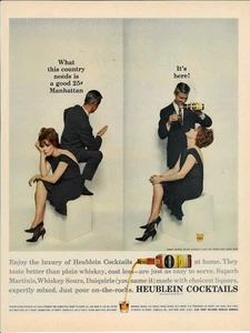 1961 HEUBLEIN Cocktail Manhattan Whisky Bottiglia Vintage Rivista Stampa Pubblicità - Foto 1 di 1