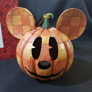 Costume zucca Topolino Jim SHore Disney Traditions portacandele votivo nuovo con scatola - Foto 1 di 9