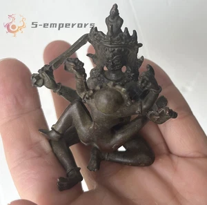 Messing Tantra Buddhismus Hevajra Yab-Yum Happy Sex Buddha Statue Wohndeko - Bild 1 von 4